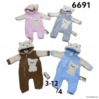 Kombinezony niemowlęce  6691  Roz  3-12  Mix kolor   